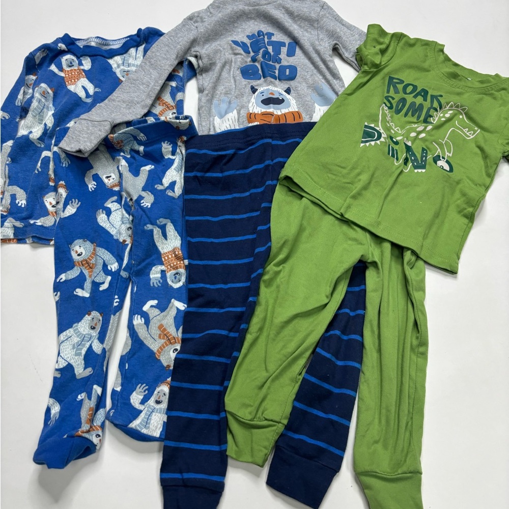 Boys 2 Piece Pajama Sets Size 12-18M (3 SETS)